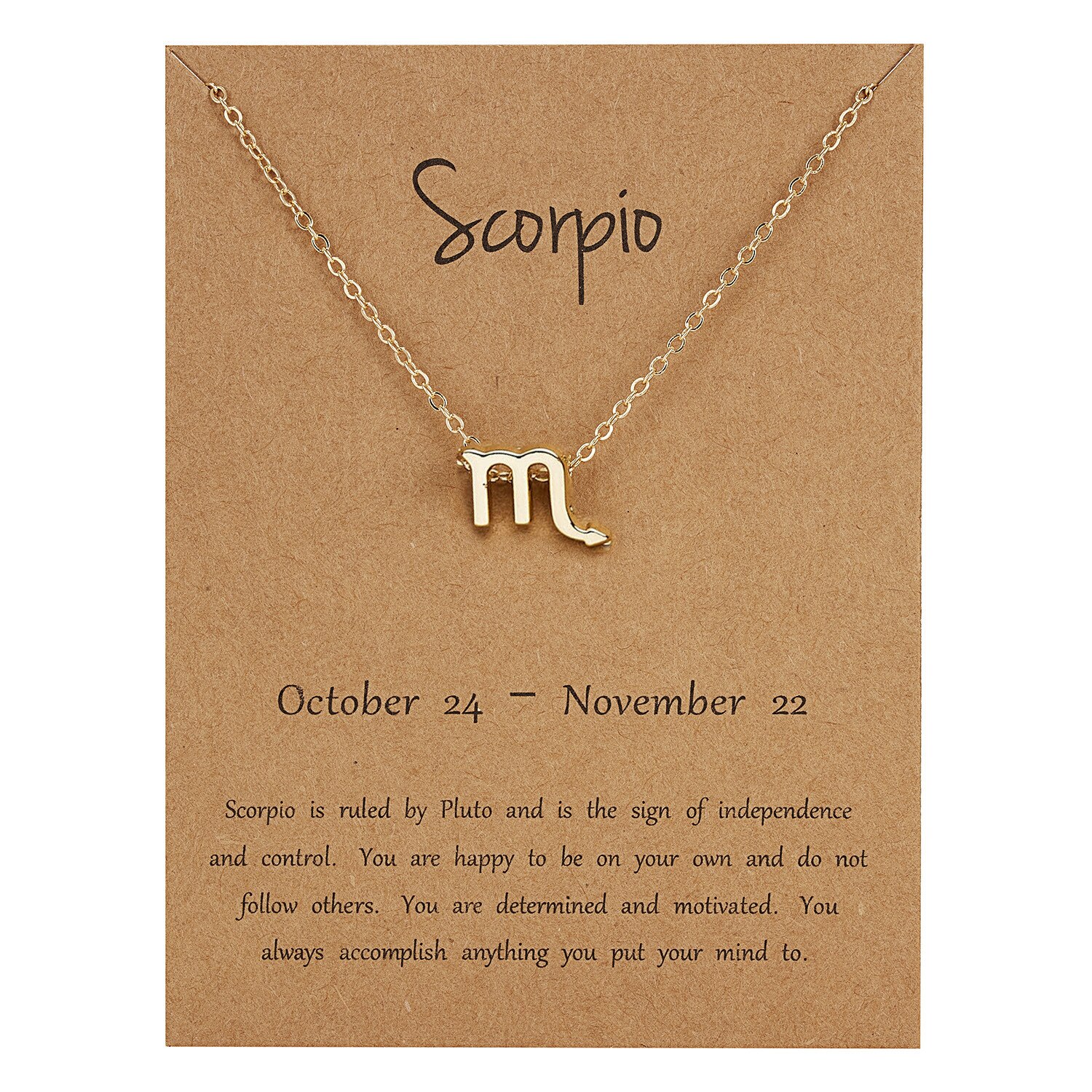 12 Constellation Pendant Gold Necklace Jewelry Choker Necklace Zodiac Sign Charm Necklace Birthday Wish Card for Women Girl: Scorpio