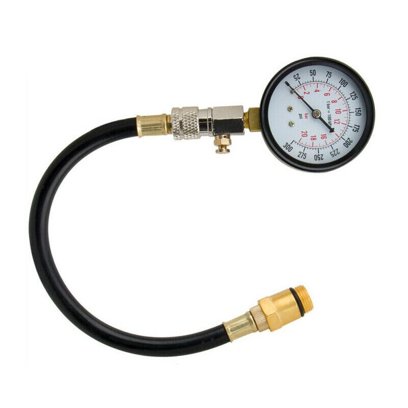 1set car Engine Pressure Gauge Cylinder Compression Pressure Meter 300 PSI Tester Gauge Test Flex Hose explosion-proof tools