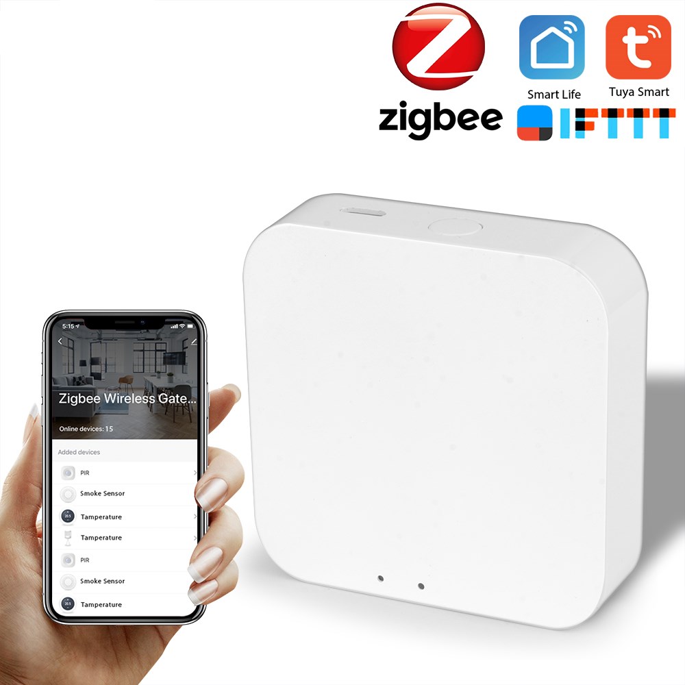 Smart Life App Control DIY Tuya Zigbee Gateway Zigbee Home Bridge Hub With Alex Voice Control: Tuya Zigbee Hub