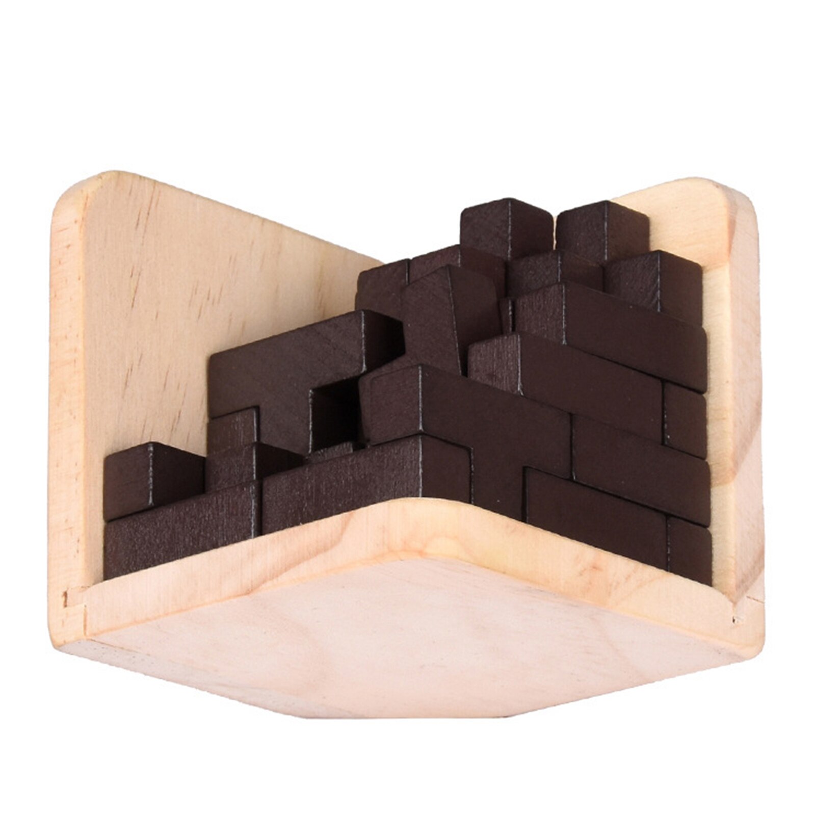 54Pcs Wooden Interactive Practical Convenient Multifunctional T Shape 3D Puzzles Building Brain Teaser Luban Lock Educational To