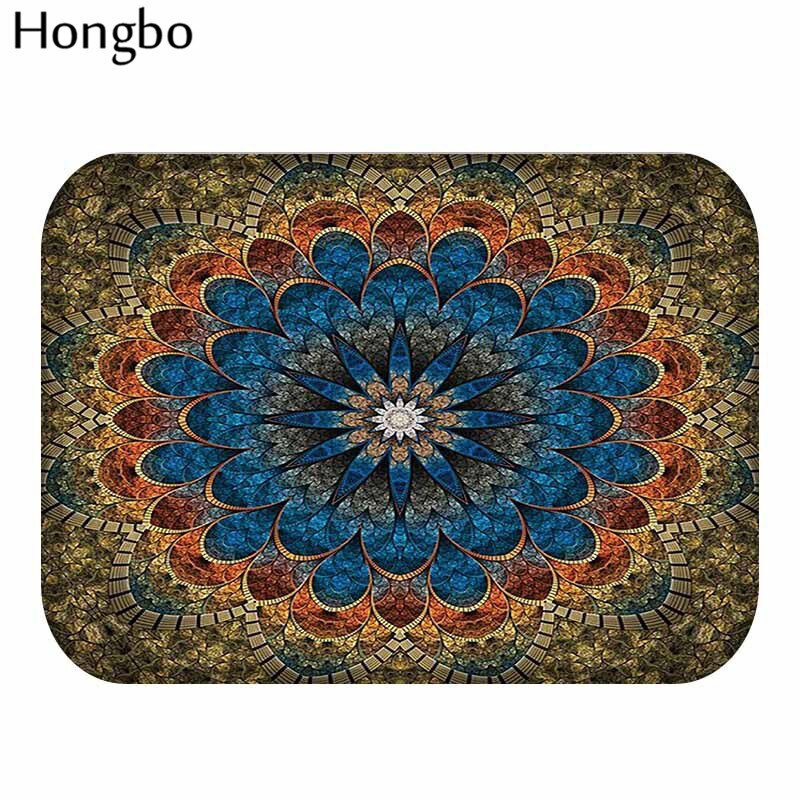Hongbo bohême fleur bienvenue tapis de sol Mandala motif géométrique salle de bain cuisine tapis tapis fleuri paillasson