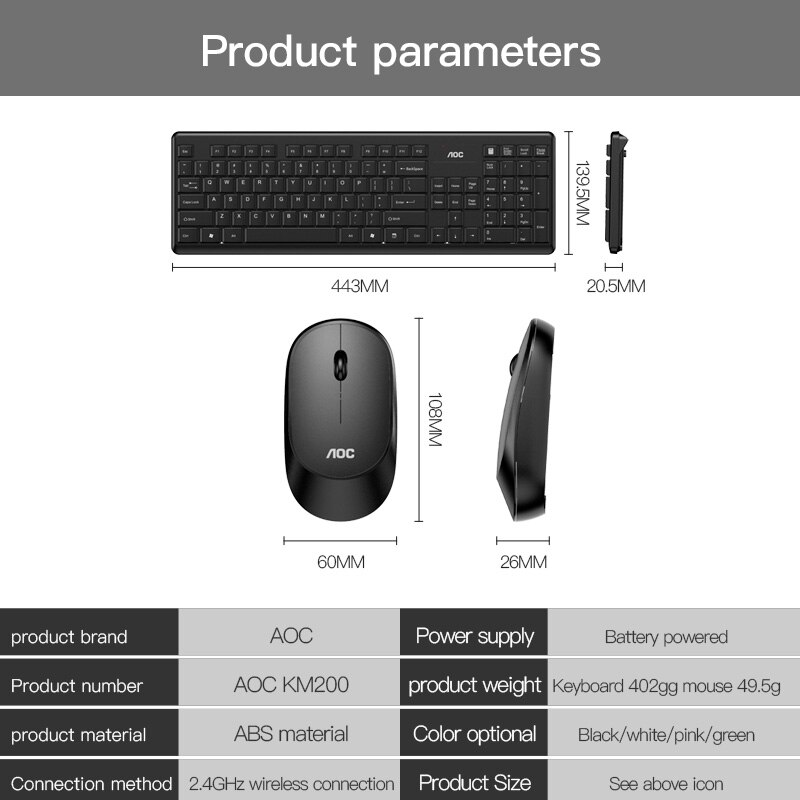 Wireless Mouse And Keyboard Set USB Pink Keyboards Silent Office Gaming Mute Keyboard Mouse Combo For Notebook Laptop Desktop PC