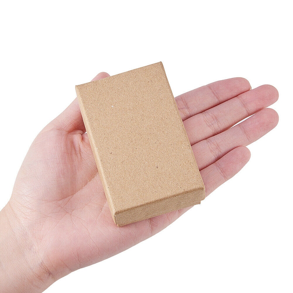 24PCS Kraft Paper Box Small Kraft Paper Jewelry Box Handmade Cardboard Packing Box Wedding Decorations