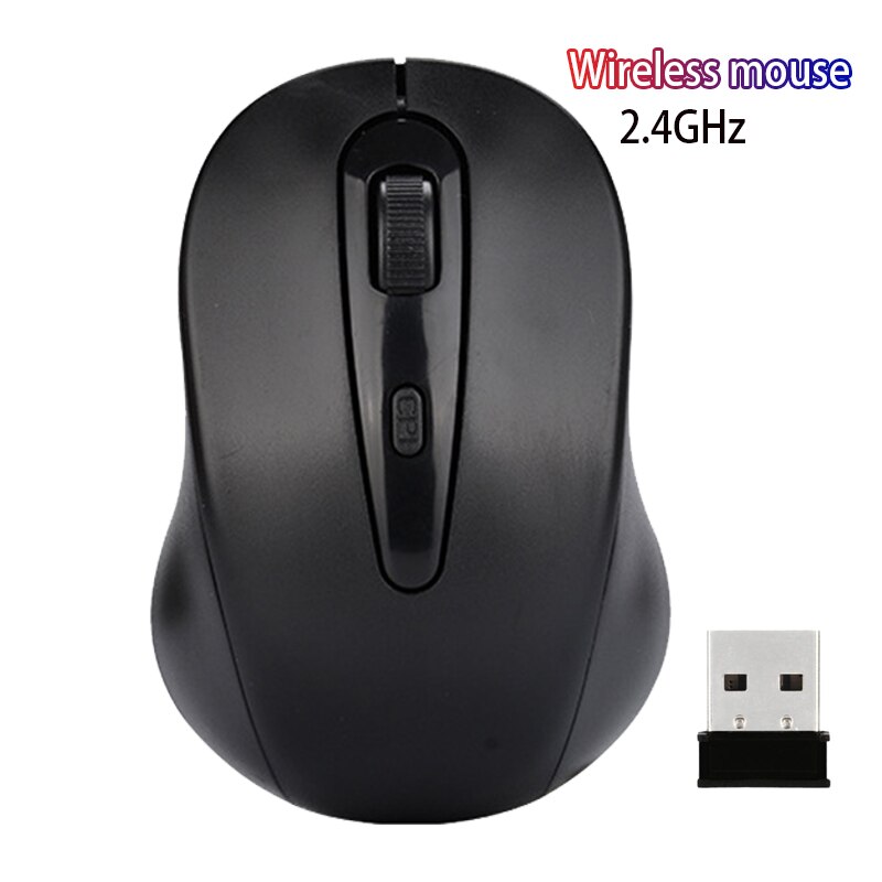 Draadloze Muis Bluetooth Computer Muis 2.4Ghz 1600 Dpi Ergonomische Mause Mini Muizen Draadloze Muizen Voor Laptop: 2.4GHz Black