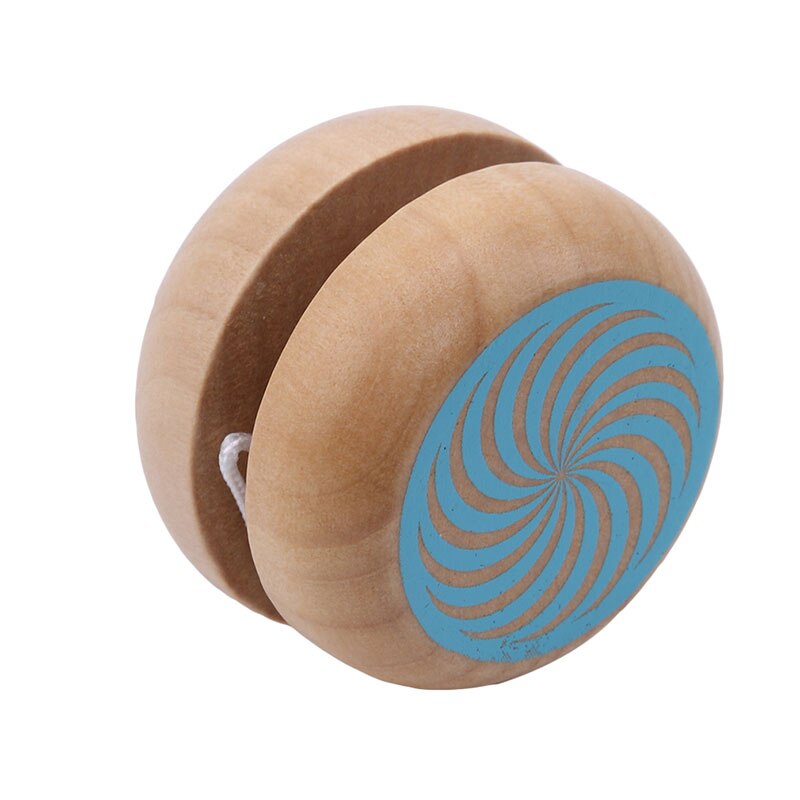 1pc børn tromleformet yoyo legetøj træmateriale yo yo bolde træ yo-yo legetøj til børn: Blå