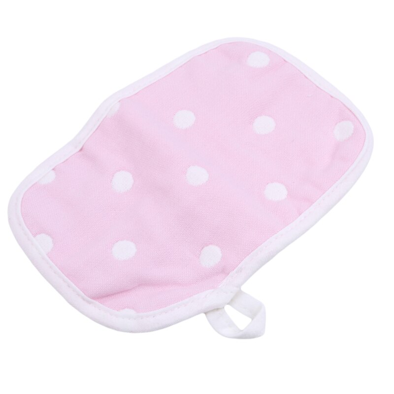 6-layer Gauze Baby Shower Gloves Baby Bath Towel Bath Towel Double-sided Cotton Bath Wipe Baby Care: Pink dots