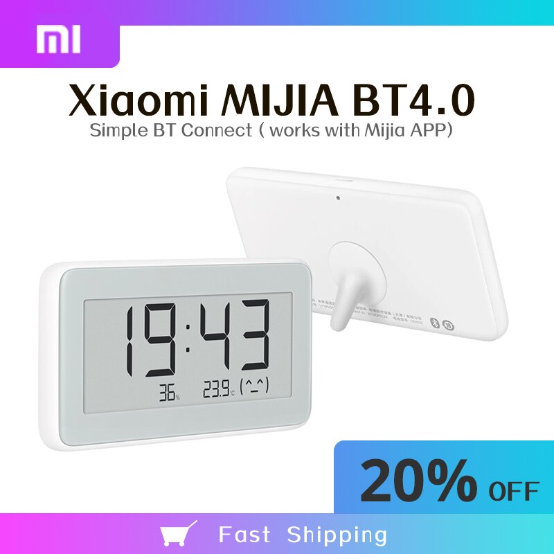 Xiaomi MIJIA BT4.0 Wireless Smart Electric Digital Clock Indoor&Outdoor Hygrometer Thermometer E-ink Temperature Measuring Tools