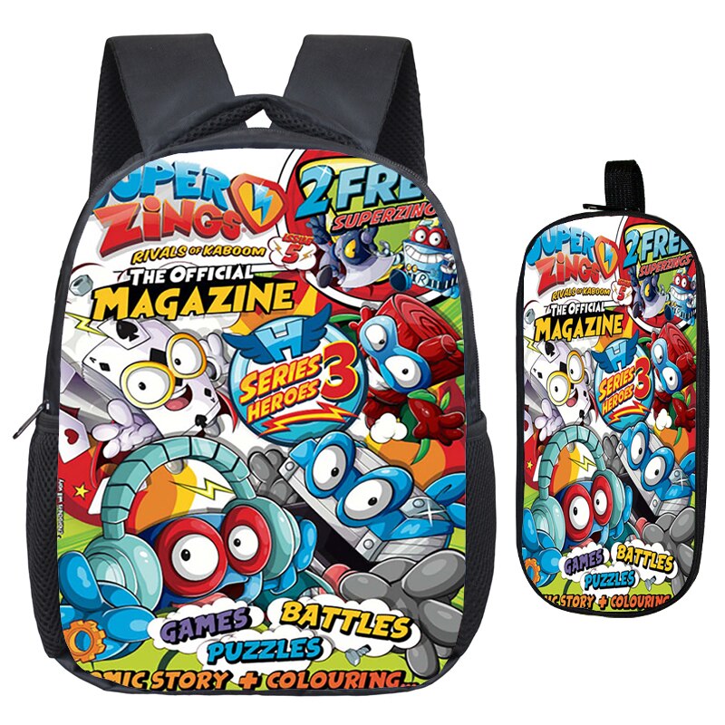 Bambini svegli Del Modello di Super Zings Scuola Materna Zaino 2pcs Set Bambino Superzings Sacchetto di Scuola Bookbag Regalo Dei Bambini (Zaino Penna bag): 13