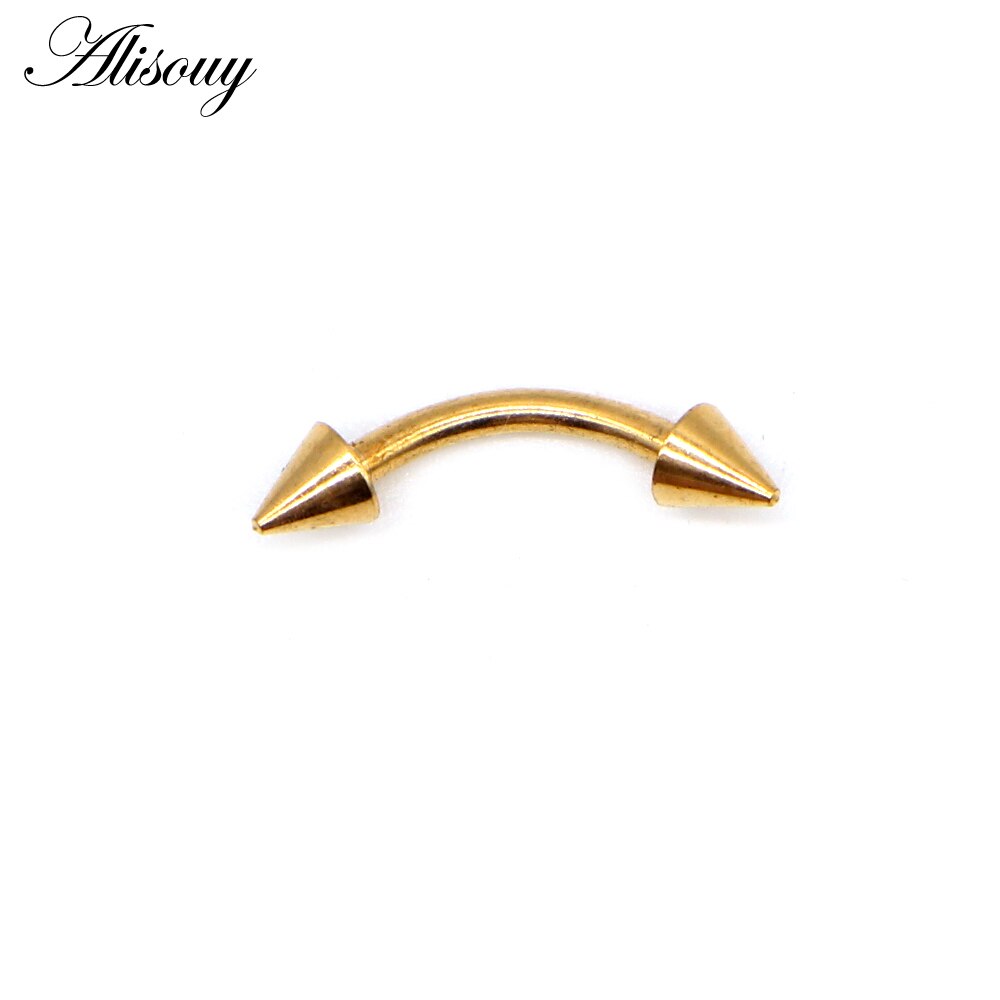 Alisouy 1pcs 16G Titanium Anodized Stainless Steel Body Jewelry Helix Piercing Ear Eyebrow Jewelry Nose Lip Captive Rings: C Gold