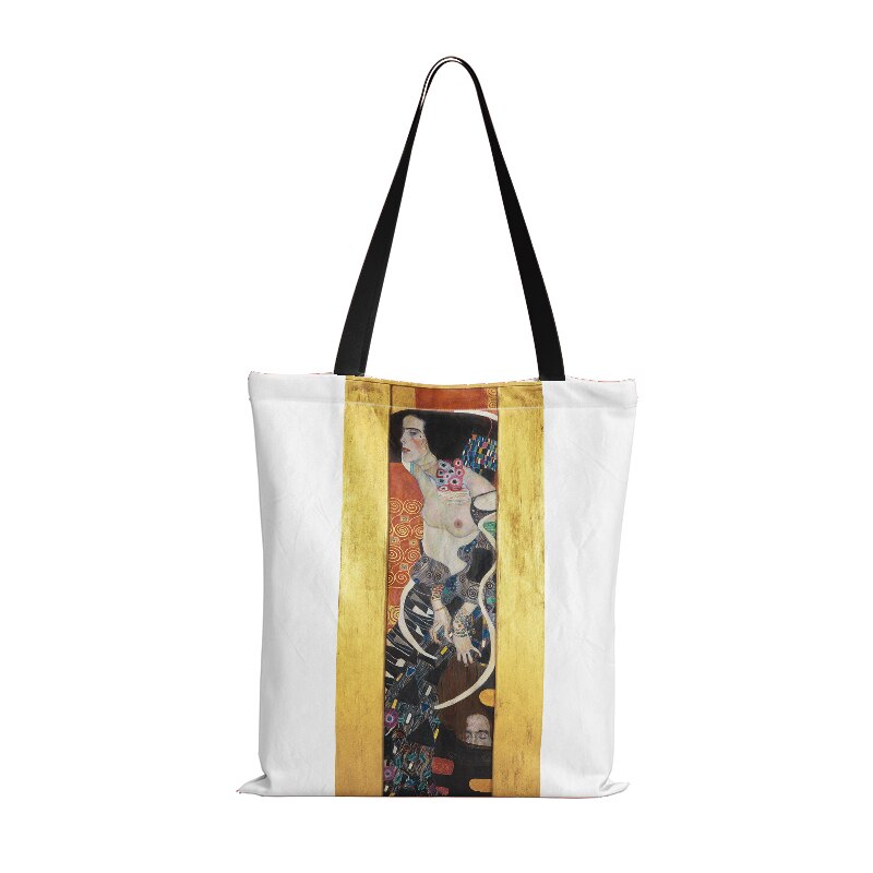 Borse Shopper in stoffa per pittura a olio per donna borsa pieghevole in tela per Shopping di grande capacità: style8