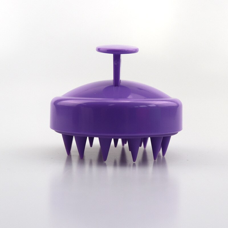Silikon Haar Kopfhaut Massage Shampoo Pinsel Kopf Akupunkturpunkt Therapie Kamm Gesundheit Pflege Haar Waschen Pinsel: Violett
