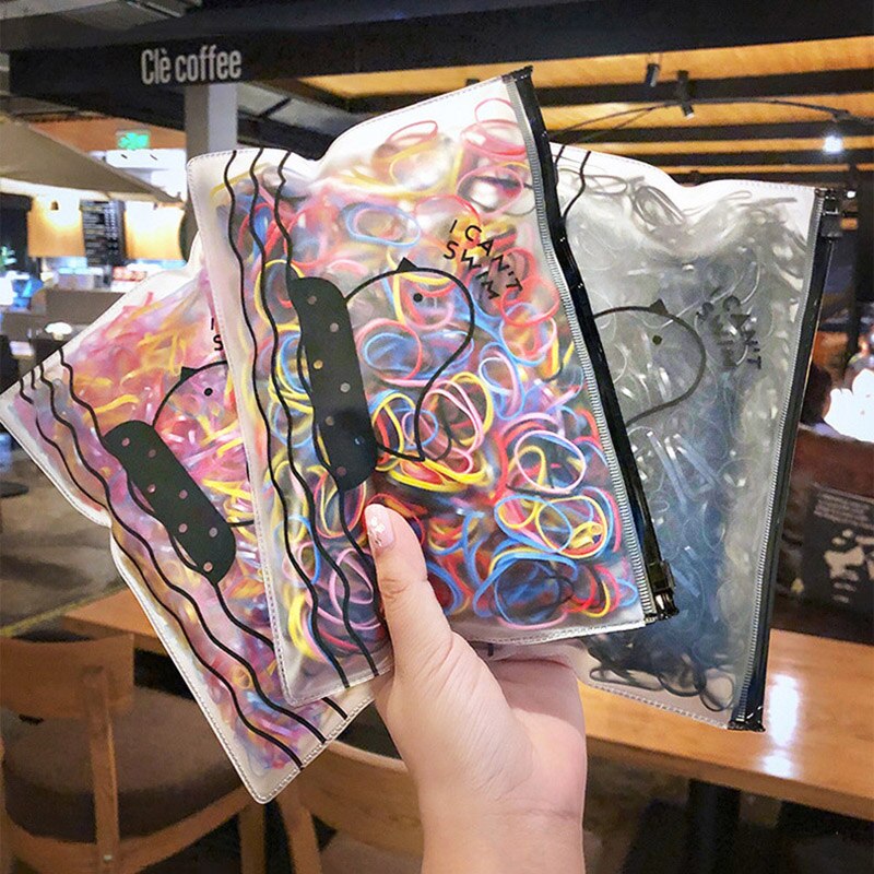 1000 pçs/lote bandas de cabelo elásticas descartáveis crianças meninas bandas de borracha titular rabo de cavalo scrunchie acessórios de cabelo