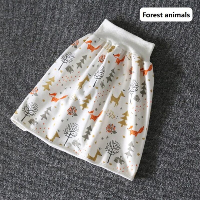 2 in 1 Comfy Children's Adult Diaper Skirt Shorts Baby Boys Girls Absorbent Shorts Loose Harem Shorts Kids Cover Underwear: Forest Animal / L