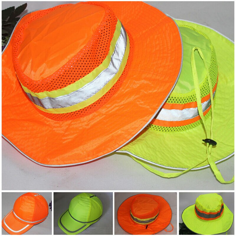 High Visibility Reflective Cool Sun Safety Working Breathable Waterproof Baseball Hat Bucket Cap