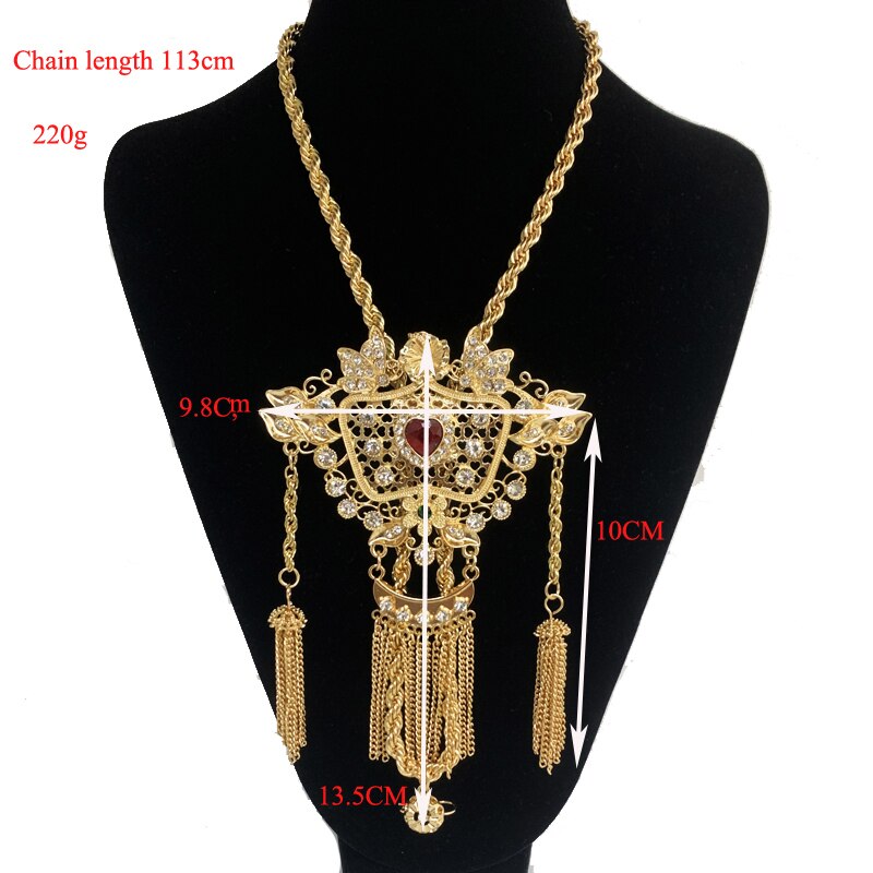 Collier avec pendentif à pampilles plaqué or, style arabe, bohème, robe de mariée marocaine, chaîne de taille en métal