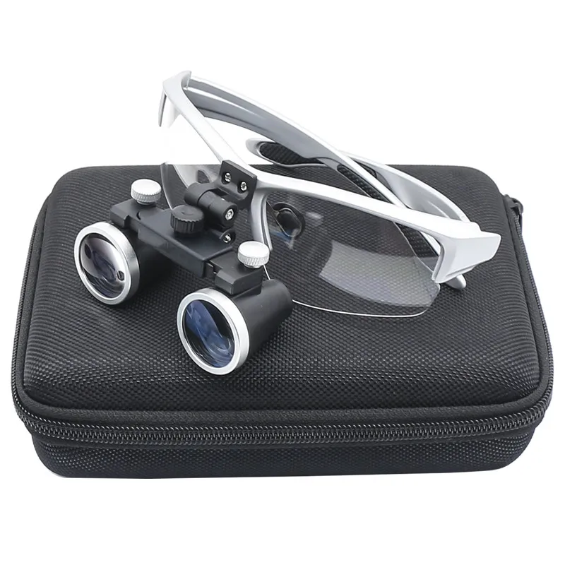 Loupe binoculaire pour dentisterie 2,5x 3,5x, Loupes optiques ultra-légères, loupe à bandeau 320-420mm pour chirurgie dentaire: Argent / 3.5X