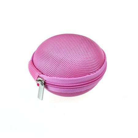 Mini Zipper Earphone Headphone SD Card Storage Bag Box Carrying Pouch Round Case Women Coin Purses Wallet Carteira Feminina: pink