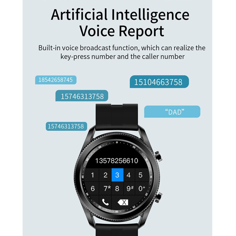 Inteligentny zegarek mężczyźni TK88 obrotowy ekran Bezel Bluetooth muzyka prognoza pogody ciśnienie krwi SPO2 Smartwatch dla androida iPhone