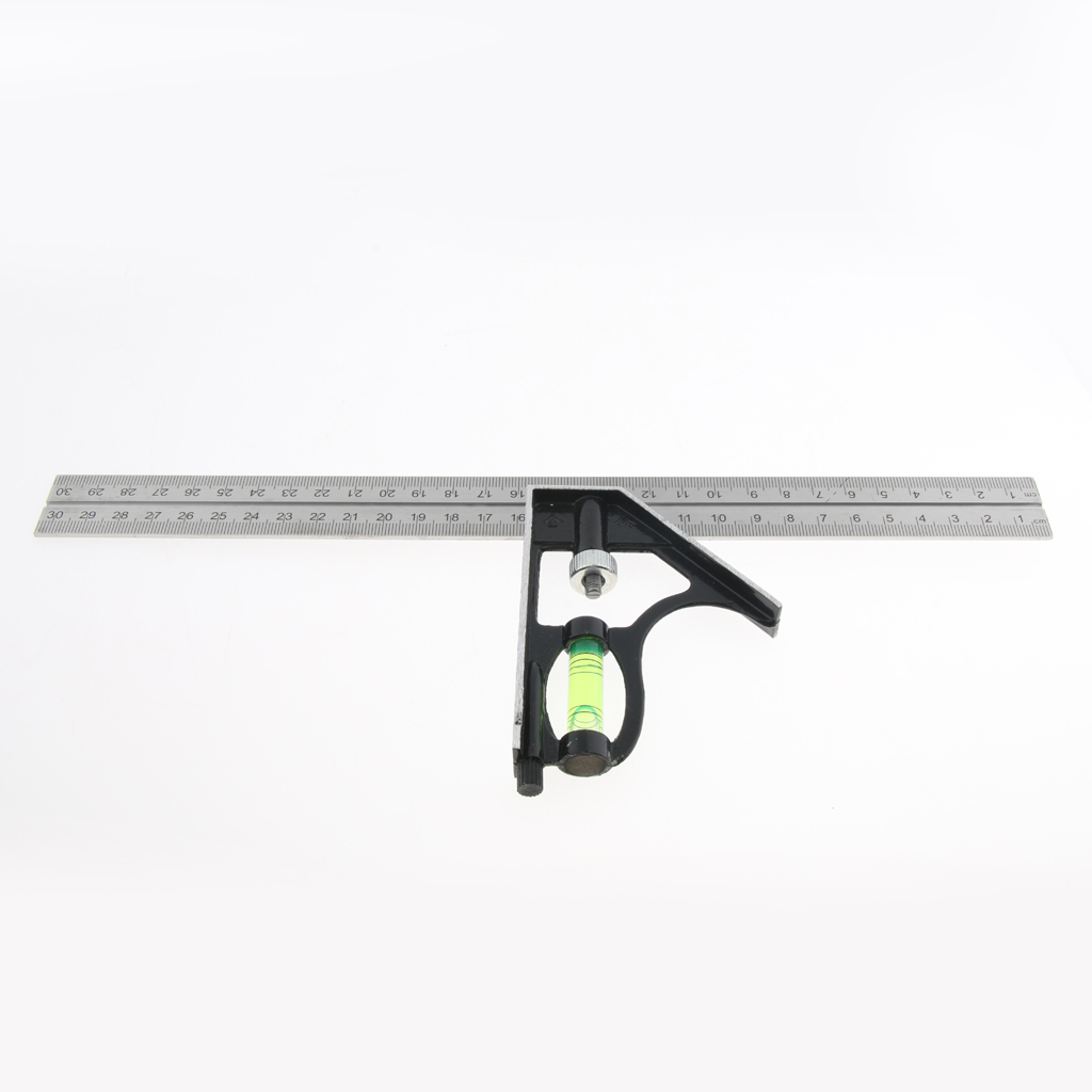 300mm Steel Adjustable Measuring Combination Square Right Angle Ruler Level