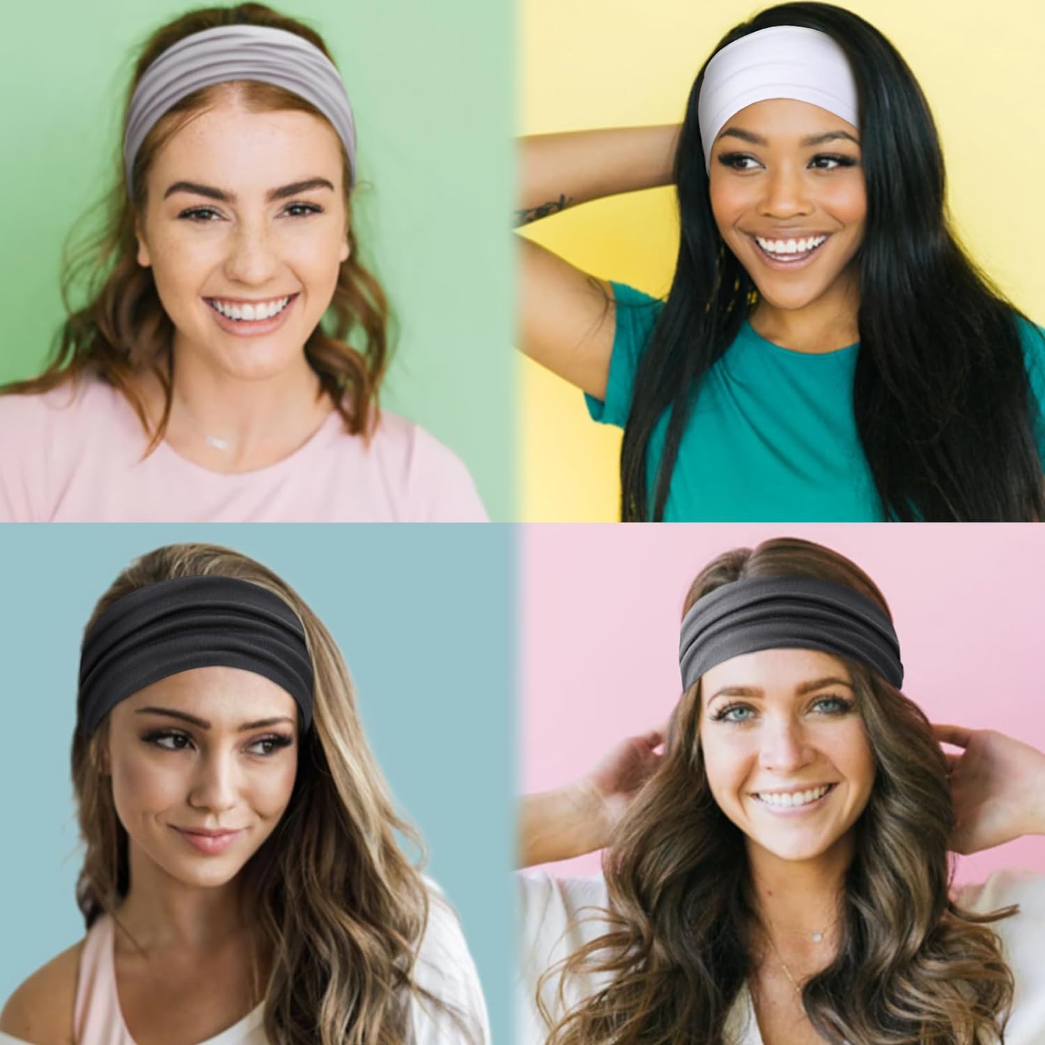 Diademas antideslizantes para mujer, banda para el sudor, bandas elásticas suaves para la cabeza, deporte, entrenamiento, Yoga, correr, viaje, accesorios para el cabello