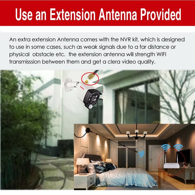 /10FT 7DBi 315MHZ Wifi Antenna Booster Aerial Extension Cable for IP WIFI Cam