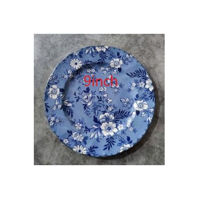 Britse Retro Blauw En Wit Porselein Servies Steak Plaat Foto Bloem Dessertbord Soep Plaat Kom: B