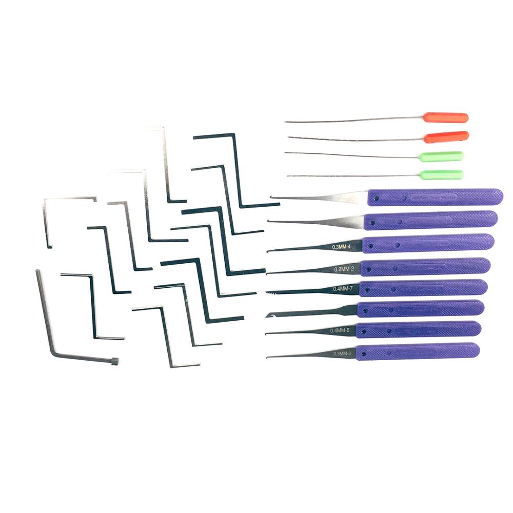 14pcs HUK Tension Tools Wrench Tool with Broken Key Remove Tools PickingTool Kit: Blue