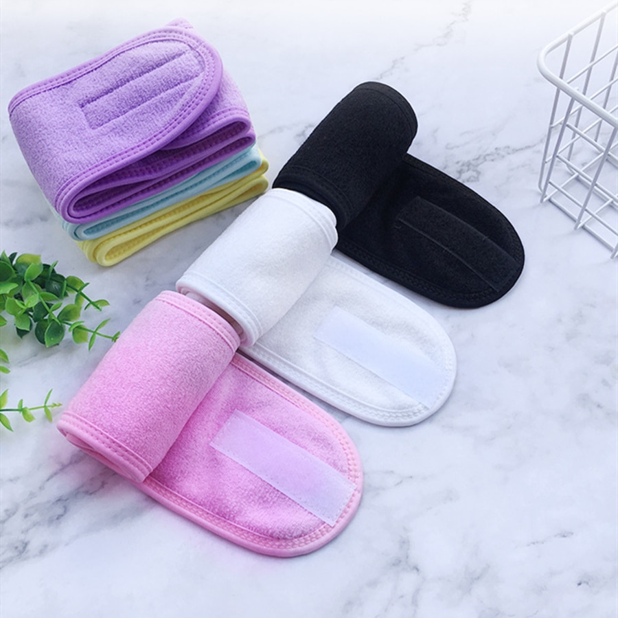 Spa pandebånd justerbart bredt hårbånd yoga sved hårbånd wrap til kvinder dame pandebånd makeup remover tilbehør