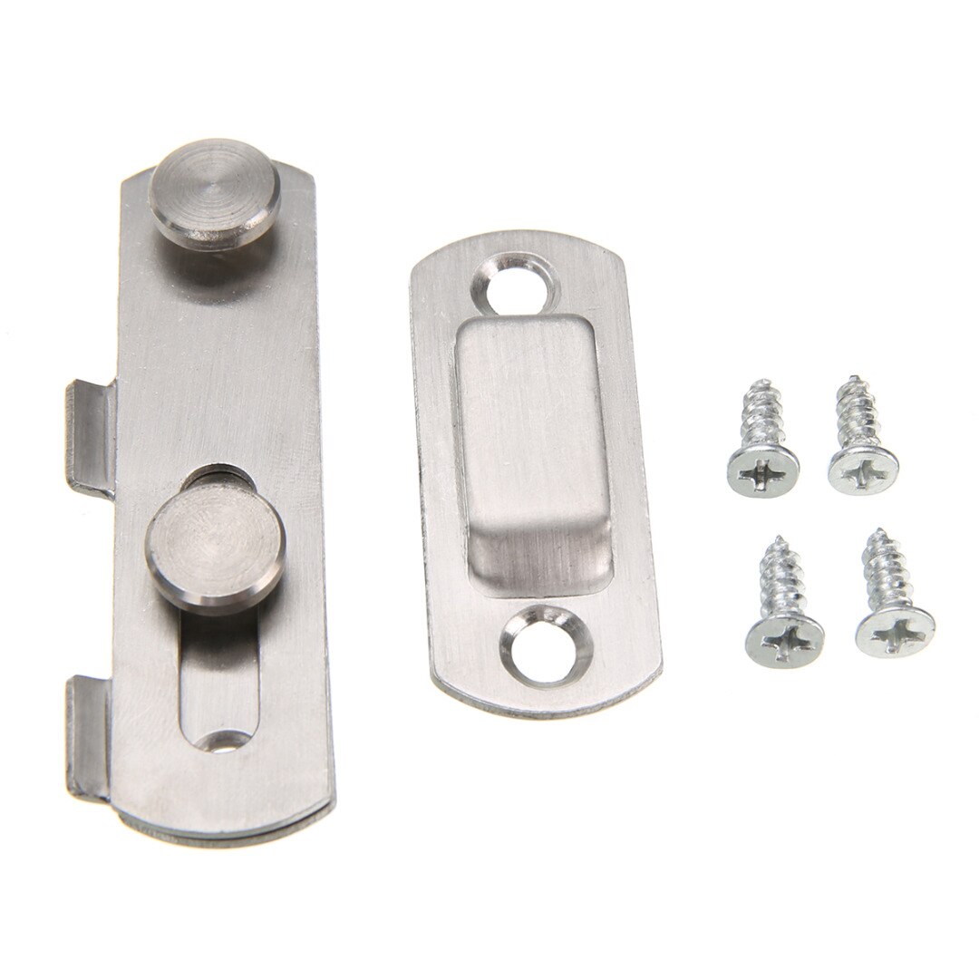 Small Door Guard Latch Bolt Set Sliding Door Latch Lock Stainless Steel DIY Home Safety Chain Door Hardware With 4 Screws