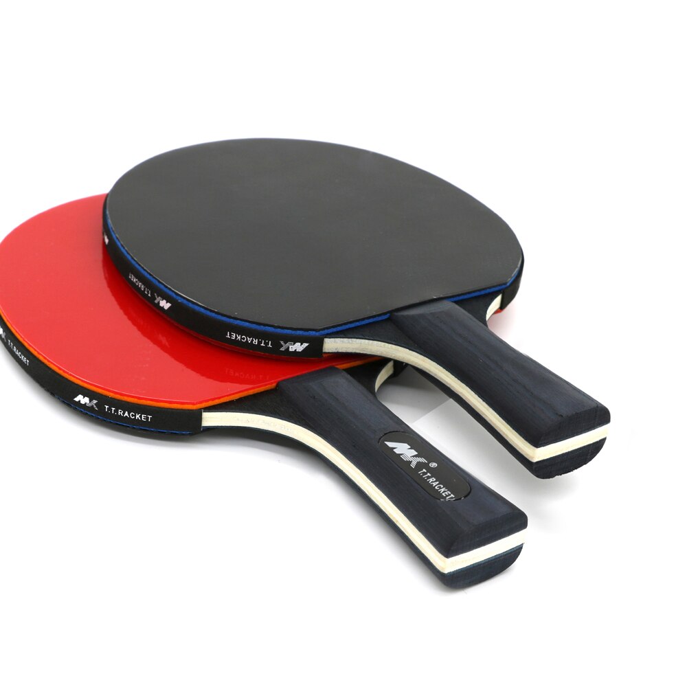 2Pcs/Lot Table Tennis Bat Racket Good Control Long Short Handle Ping Pong Paddle Racket Set With Bag: 1 Long 1 Short