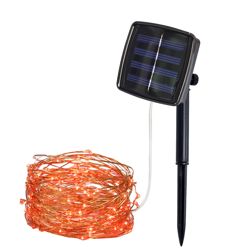 5m 50lights Outdoor Solar Powered Copper Wire Light String Fairy Party Decor