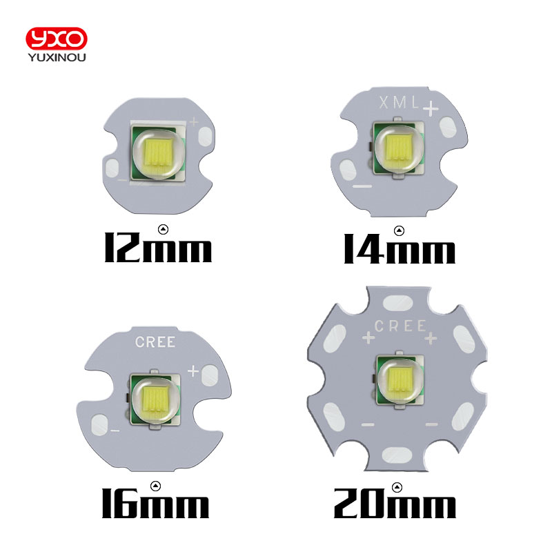 1 pièces CREE XML XM-L T6 LED U2 10W blanc haute puissance émetteur de LED avec 12mm 14mm 16mm 20mm PCB pour bricolage