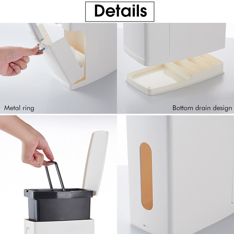 3 In 1 Bathroom Waste Bin Toilet Brush Garbage Bag... – Vicedeal
