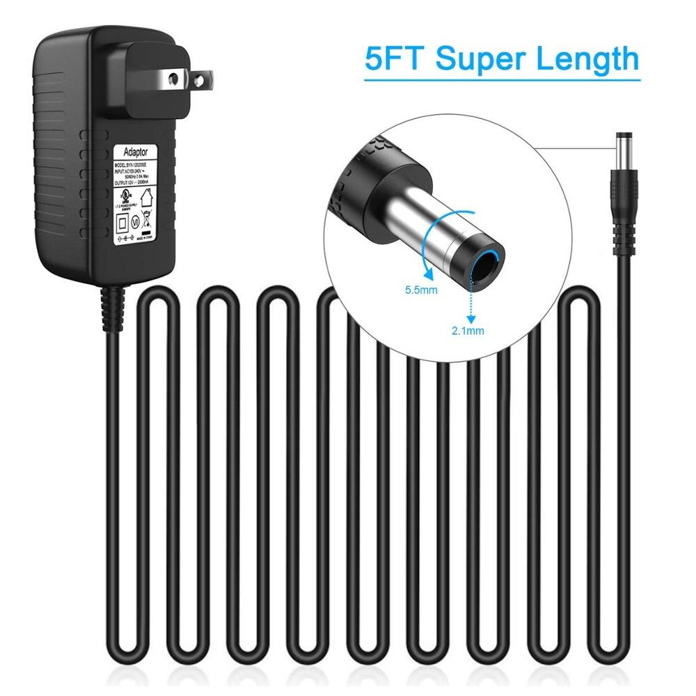 12V 2A LED Strip Power Supply 24W - iCreating DC 12 Volt Universal Portable Power Supply Adapter for LED Strip jk1061
