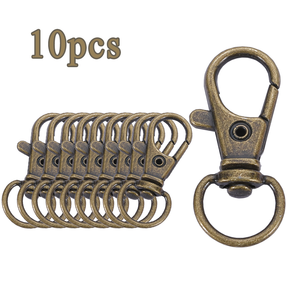 1/5/10/20pcs Goud Verzilverd Karabijn Haken Split Sleutelhanger Swivel Connector Karabijnhaak voor Sieraden Bevindingen Maken DIY: Goud