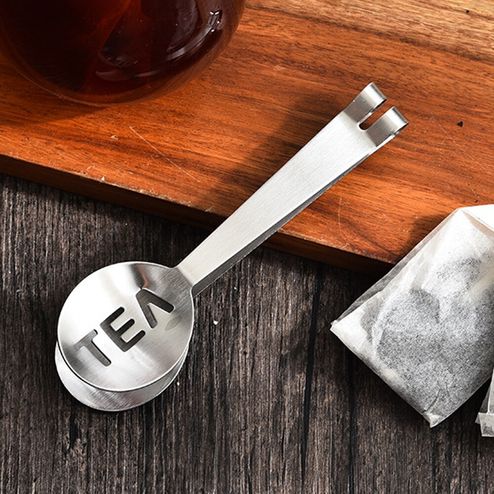 2pcs Tea Bag Squeezer Reusable Stainless Steel Mini Tongs Clip Food Clip Tea Leaf Strainer for Ice Sugar Cubes