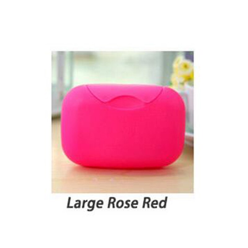 Multicolor Kleine & Grote Maat Badkamer Zeepbakje Draagbare Plaat Case Thuis Douche Reizen Wandelen Zeephouder Container Zeepkist: Rose-L