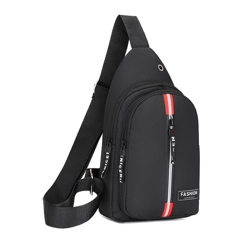 Men Women Nylon Waist Packs Sling Bags Crossbody Outdoor Sport Shoulder Chest Daily Picnic Canvas Messenger Pack Bag: C-black