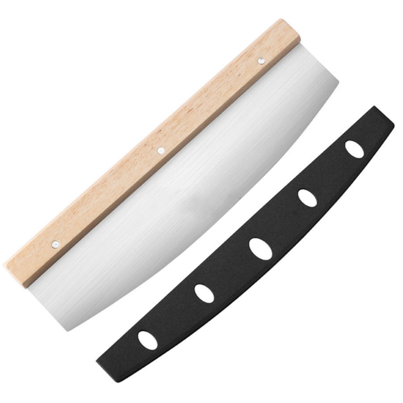 Pizza Cutter Stainless Steel Wood Handle Pizza Cutter Cake Bread Round Knife Cutter Pizza Baking Tools