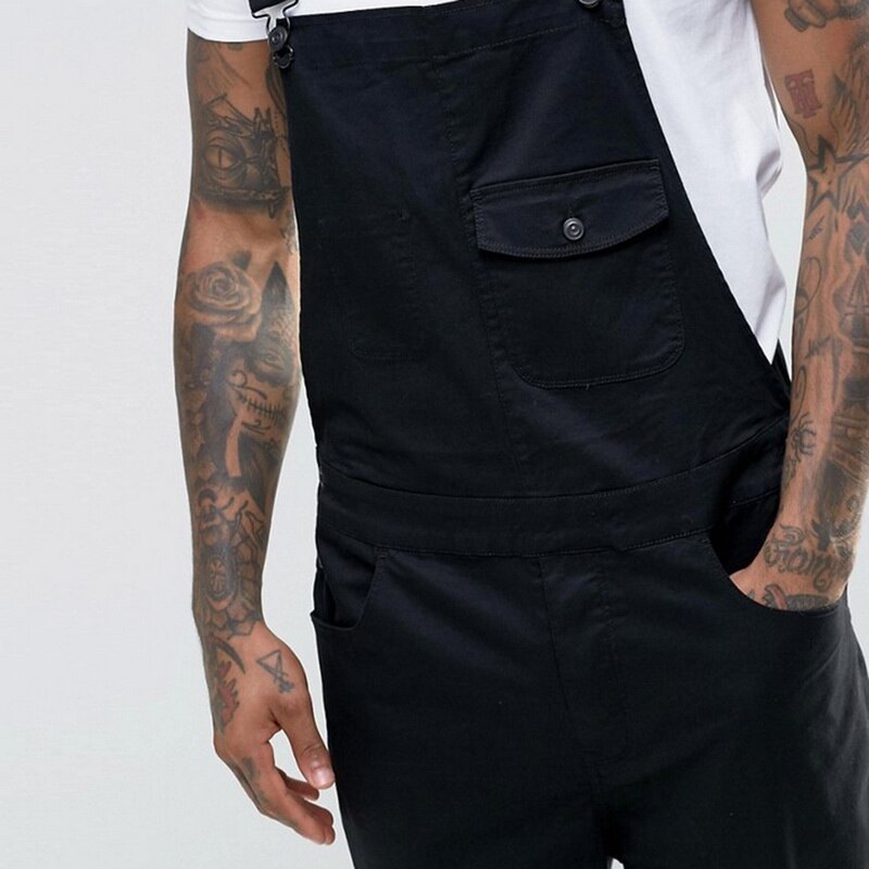 neue Männer Denim Tischler Overall Voller Länge lässig Hosen verlieren Hosen Lätzchen Hosen Herrenmode Hüfte hüpfen Gesamt Lätzchen Hosen