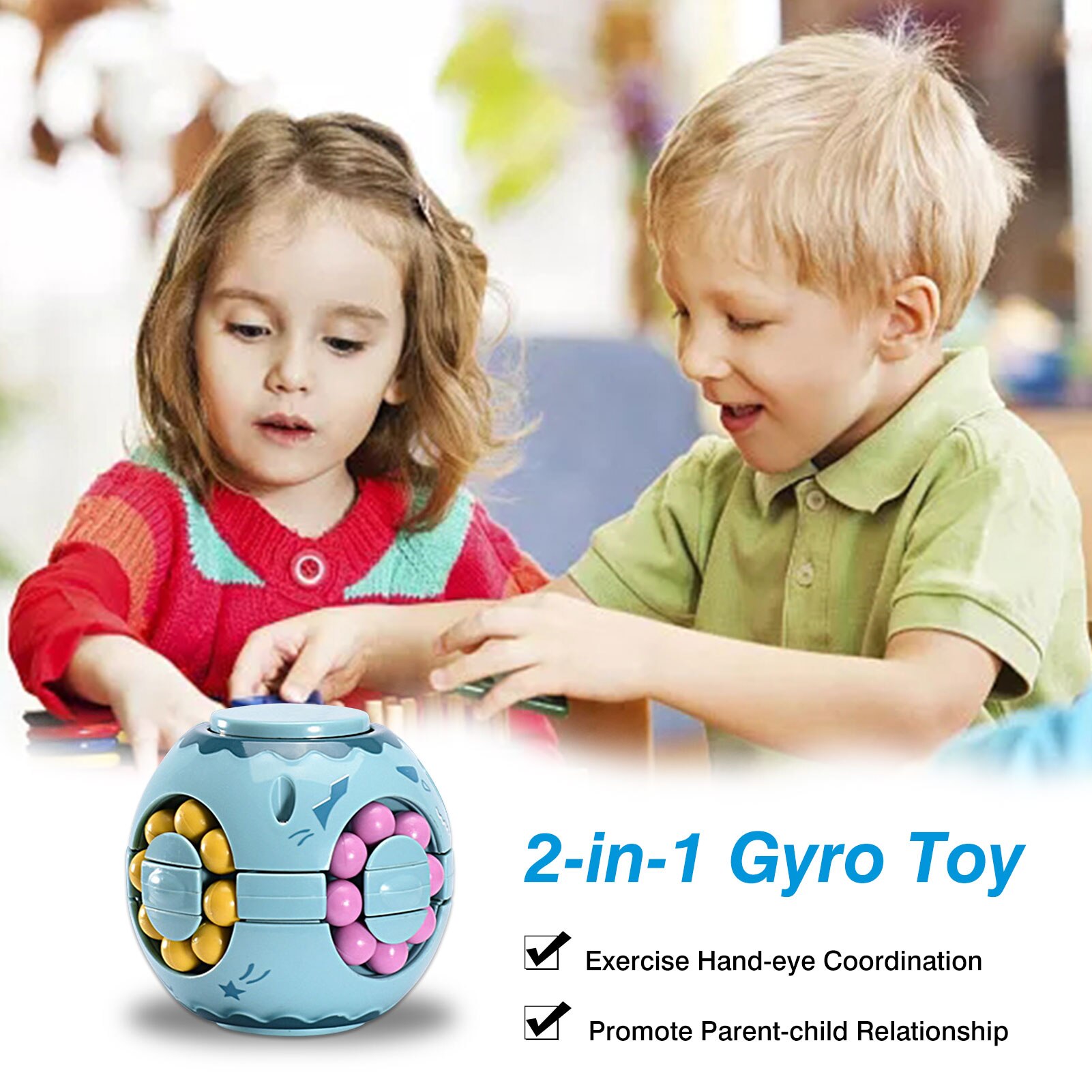 1Pc Vinger Roterende Kleine Magic Bean Intelligentie Vingertop Fidget Speelgoed Gyro Speelgoed Puzzel Decompressie Gyro Speelgoed Voor Kinderen