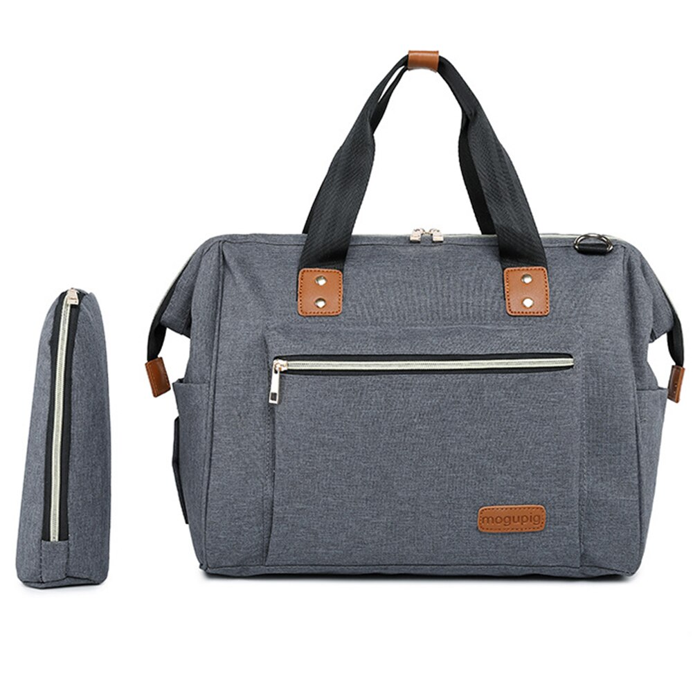Nappy Bag Shoulder Waterproof Hospital Practical Large Changing Baby Nursing Maternity Organizer Polyester Mummy Diaper: Dark grey