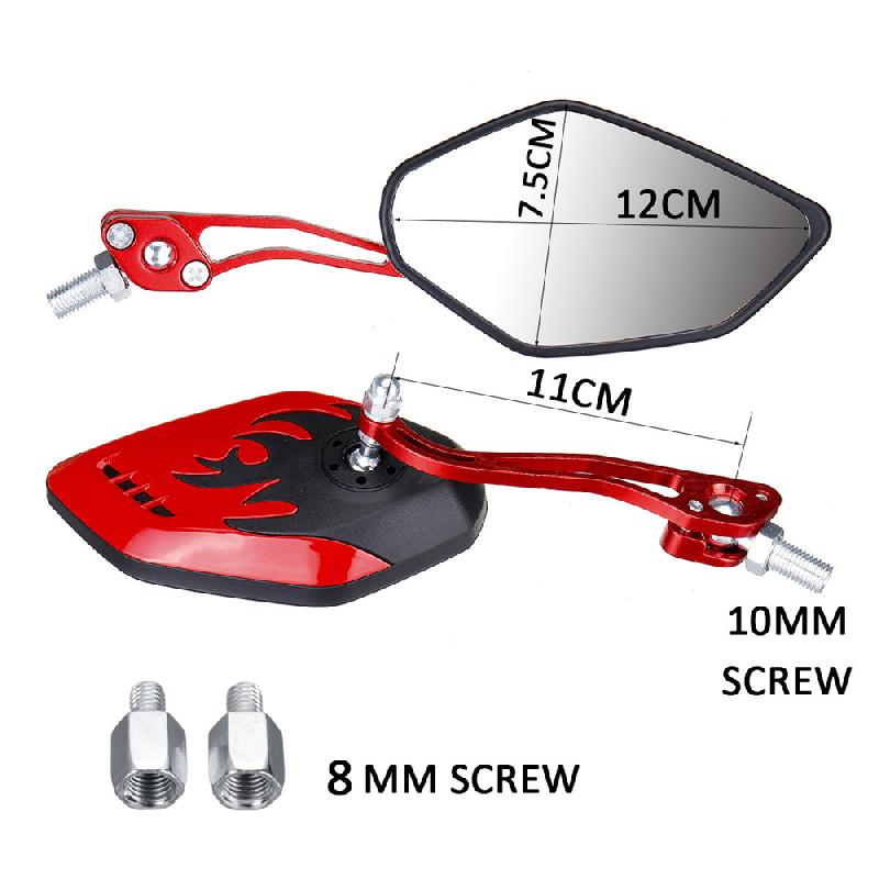 Espejos retrovisores universales para motocicleta, conjunto de 2 unidades, rotación de 360 grados, 8 / 10mm