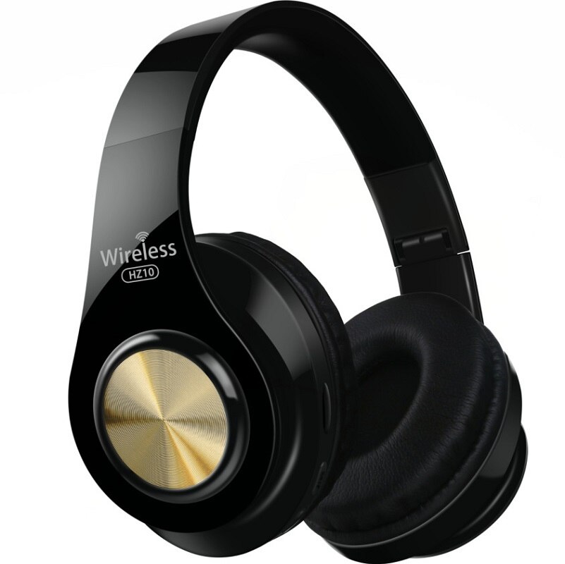 Wireless Headphones Bluetooth Headset Foldable Stereo Headphone Gaming Earphones Support TF Card With Mic For PC All phone Mp3: Gold