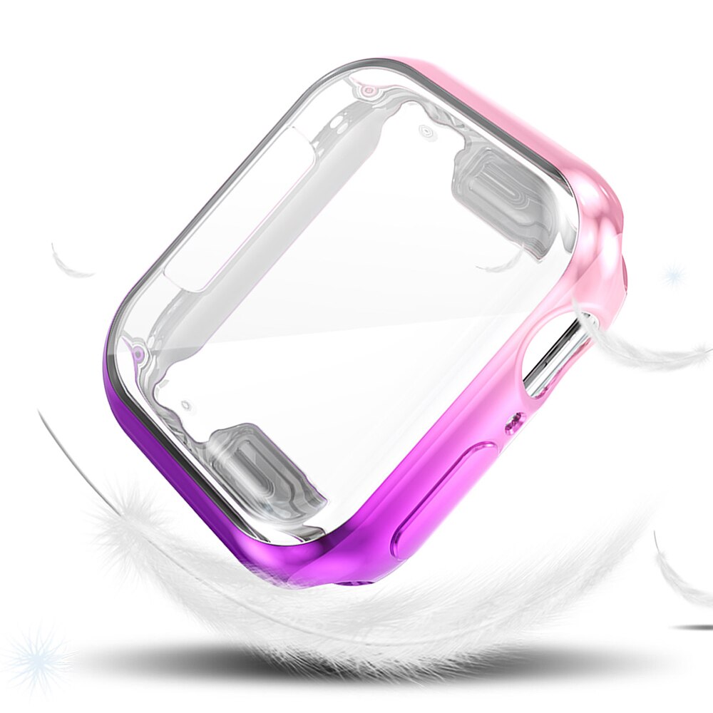 360- ai klokkedeksel til apple watch-deksel 3 2 1 42mm 38mm mykt fargerikt tpu-skall + skjermbeskytter for iwatch 5 4 44mm 40mm