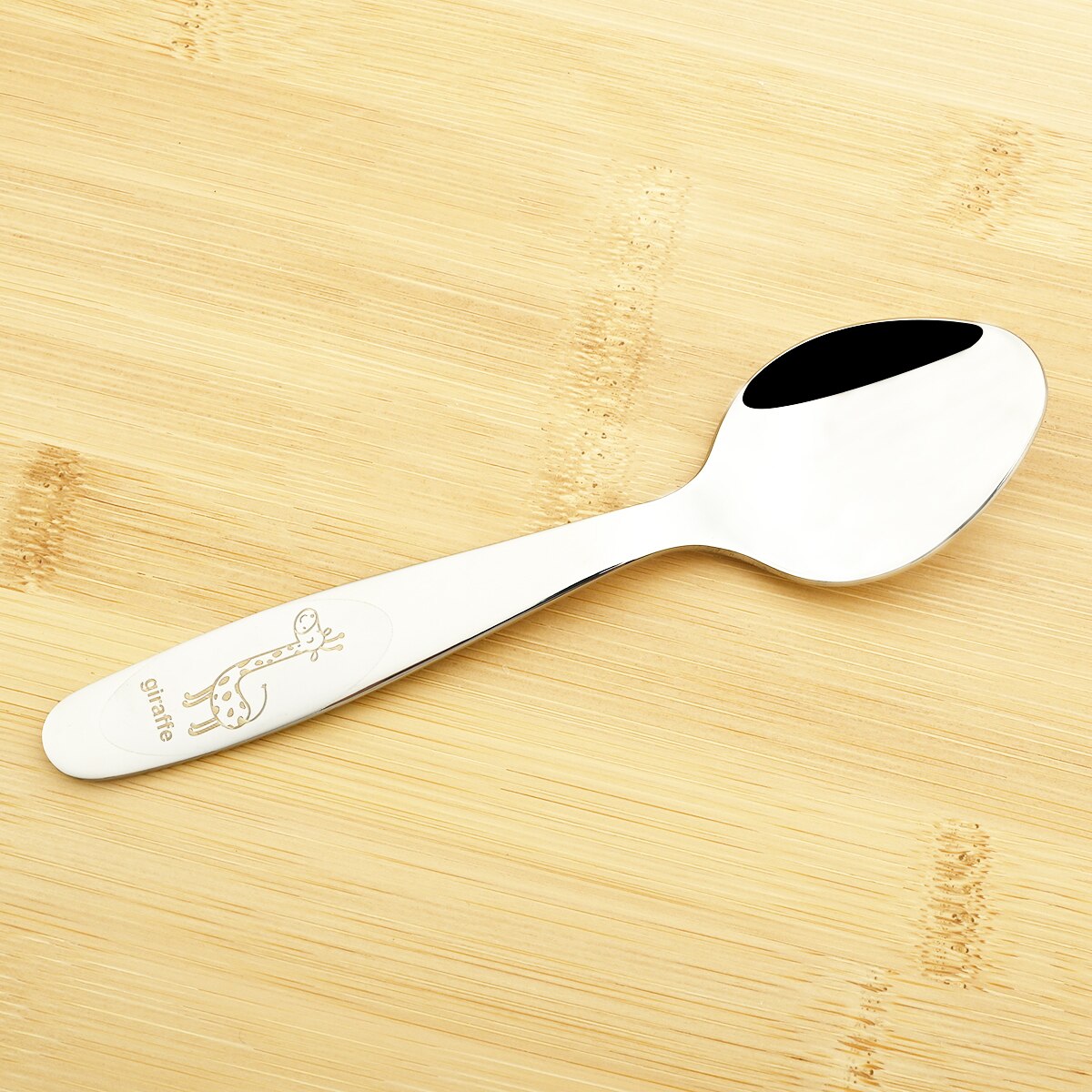 304 Roestvrij Staal Kinderen Bestek Set Cartoon Patroon Carving Kinderen Servies Western-Stijl Mes Lepel Vork Set Baby Bestek: 1Pcs Dinner Spoon