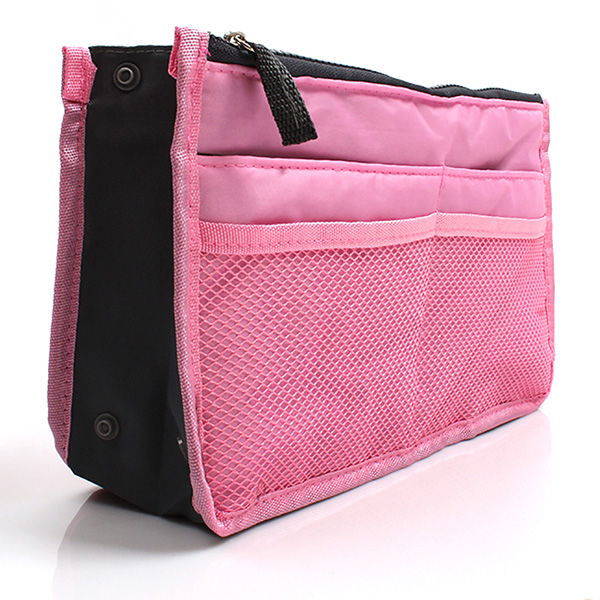 Multi kleuren tas in tas make-up handtas organisator insert handtas multifunctionele dames cosmetische/reistassen: Roze
