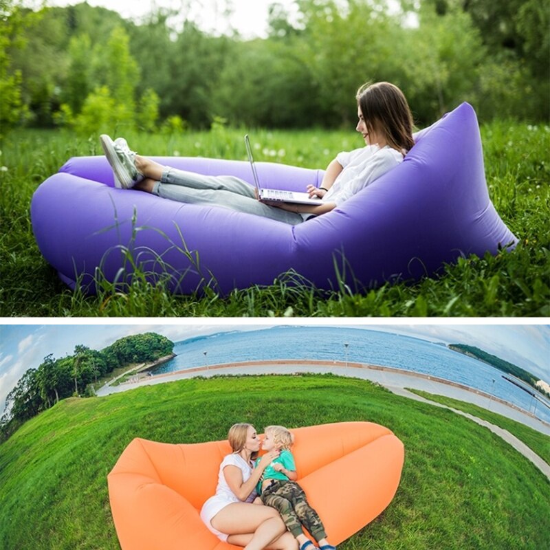 Canapé de plage gonflable, sac de couchage de plage, hamac à Air pliable, rapide, Camping, voyage