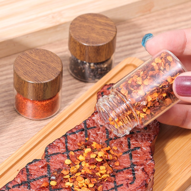 20/1 stk. små glasskrukker med lokk, krydder, oppbevaringsbeholdere for kaffebønner, rør, treforseglede flasker, lufttette beholdere