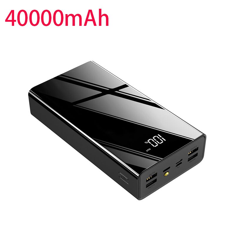 40000 Mah Power Bank 4 Usb Voor Xiaomi Powerbank 40000 Mah Draagbare Externe Batterij Oplader Snelle Poverbank Voor Iphone samsung